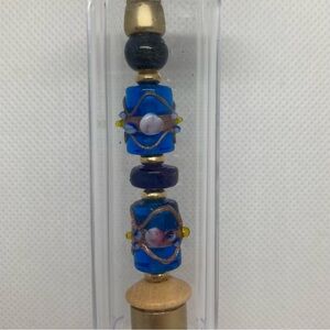 Hand Beaded Pen w/Display Box and Two Ink Refills
